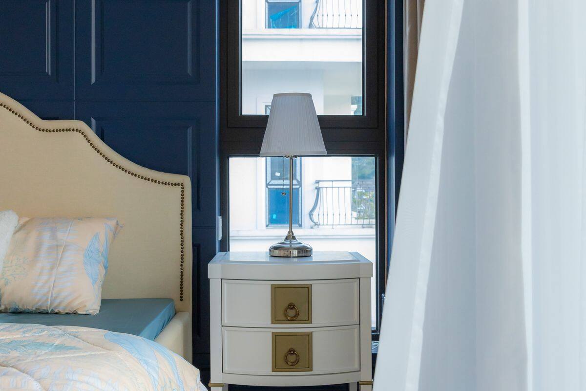 Fully furnished master bedroom with attached bathroom
